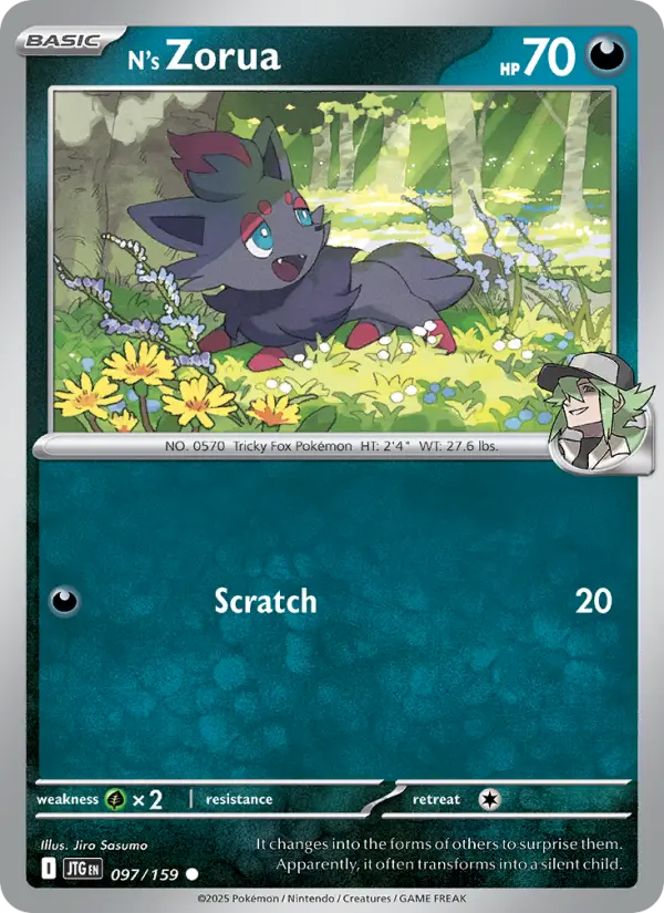 N's Zorua 097 Journey Together (SV9) Pokemon Card