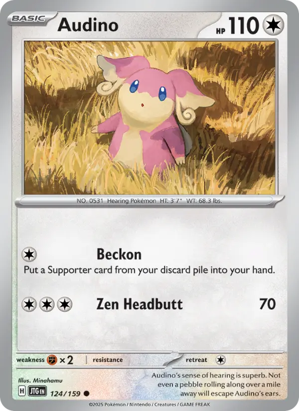 Audino 124 Journey Together (SV9) Pokemon Card