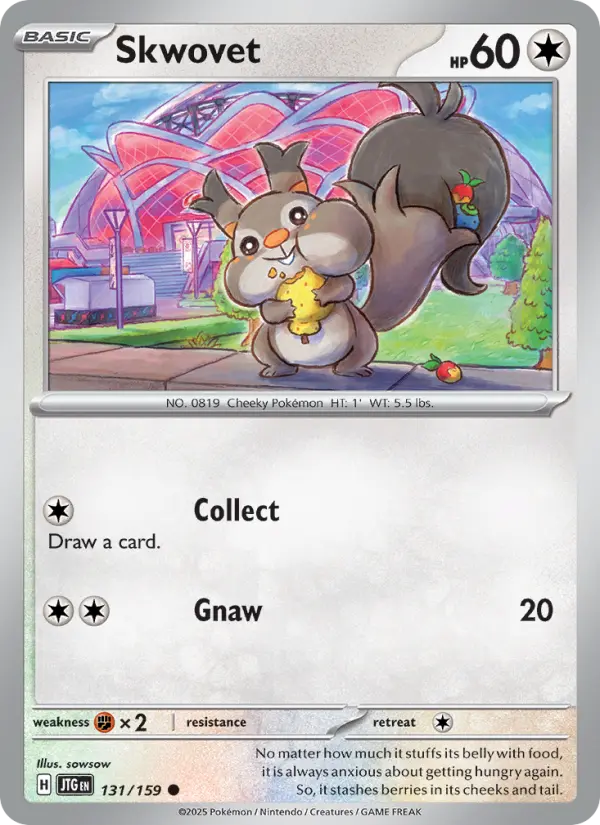 Skwovet 131 Journey Together (SV9) Pokemon Card