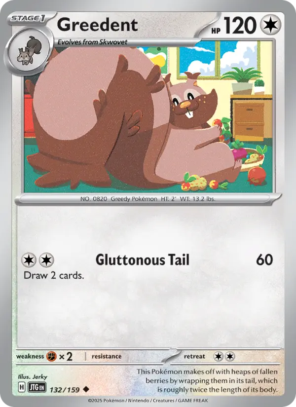 Greedent 132 Journey Together (SV9) Pokemon Card