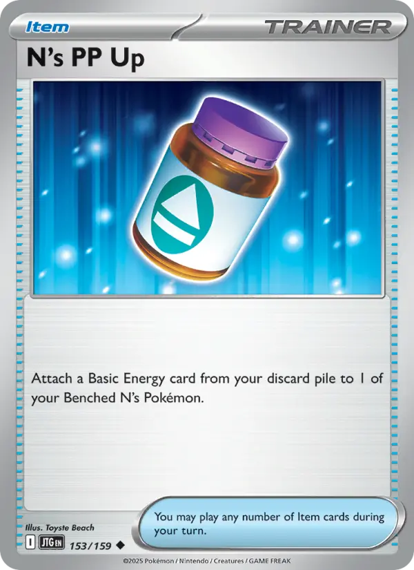 N's PP Up 153 Journey Together (SV9) Pokemon Card