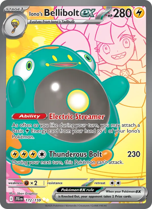 Iono's Bellibolt ex 172 Journey Together (SV9) Pokemon Card