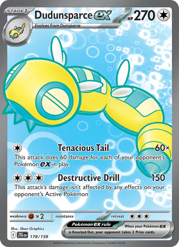 Dudunsparce ex 178 Journey Together (SV9) Pokemon Card