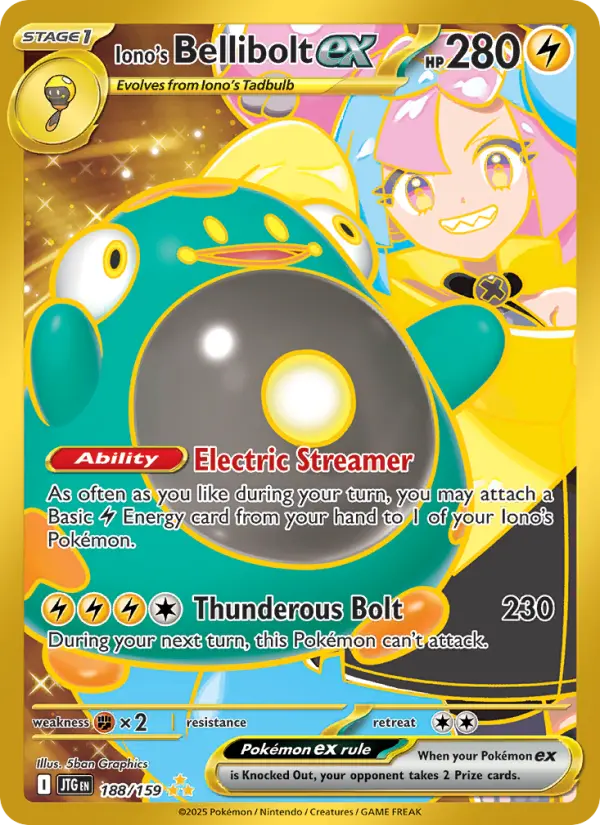 Iono's Bellibolt ex 188 Journey Together (SV9) Pokemon Card