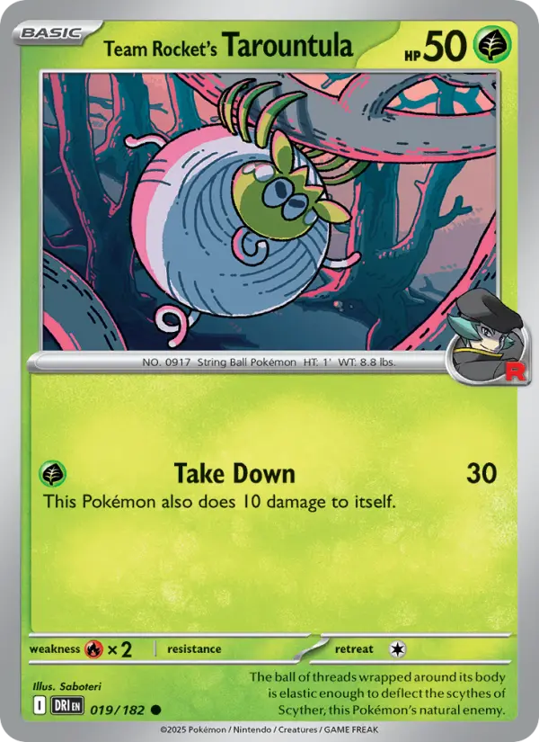 Team Rocket's Tarountula 019 Destined Rivals (SV10) Pokemon Card