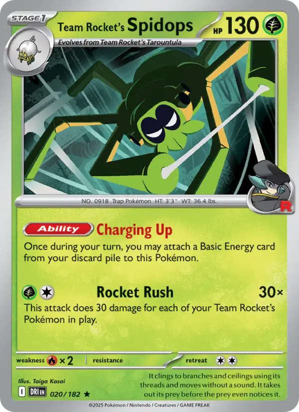 Team Rocket's Spidops 020 Destined Rivals (SV10) Pokemon Card