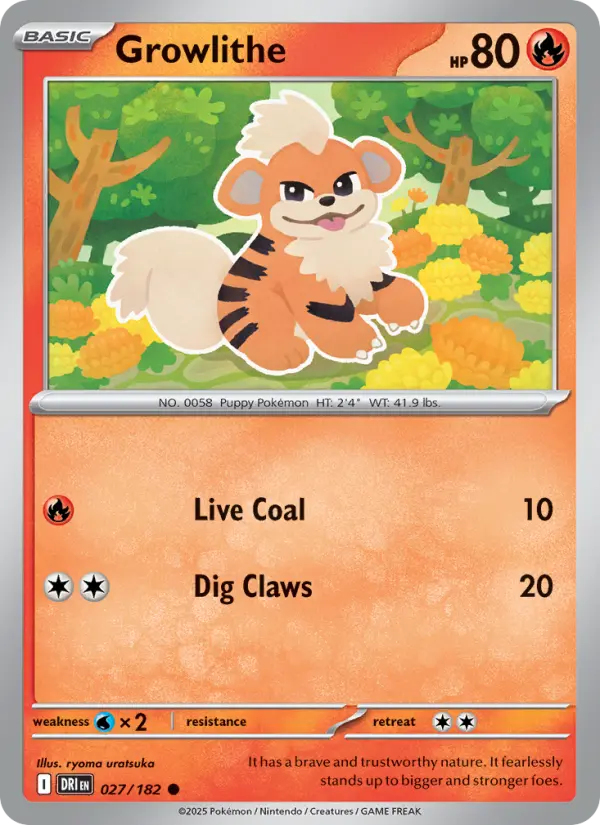 Growlithe 027 Destined Rivals (SV10) Pokemon Card