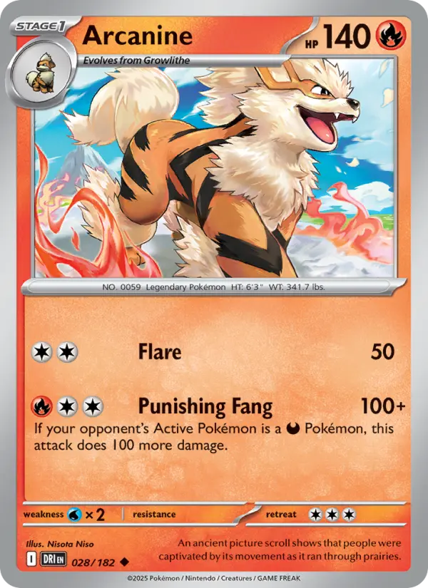 Arcanine 028 Destined Rivals (SV10) Pokemon Card