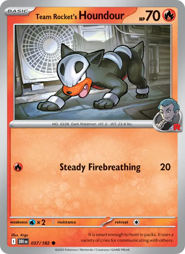 Team Rocket's Houndour 037 Destined Rivals (SV10) Pokemon Card