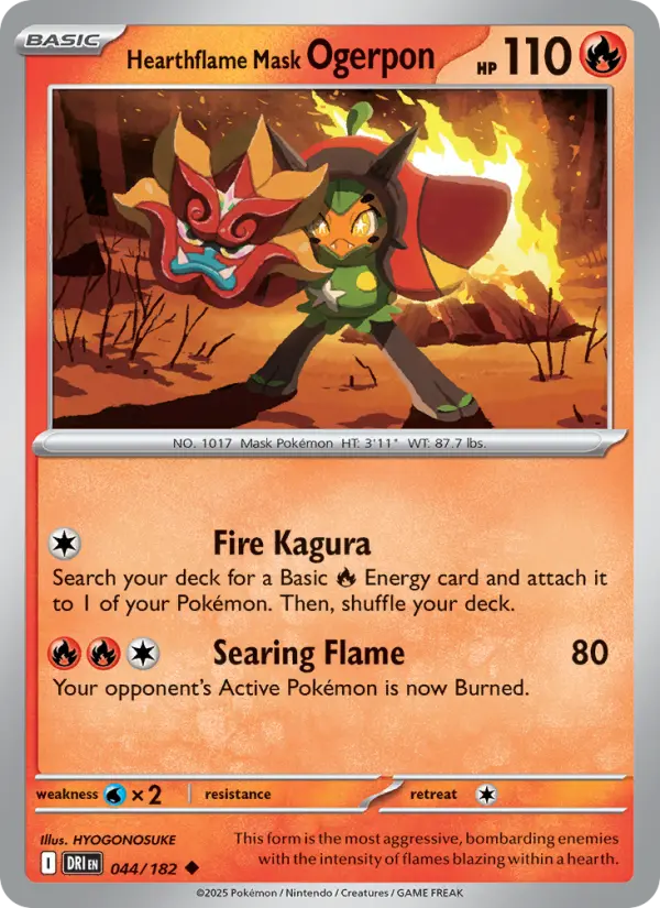 Hearthflame Mask Ogerpon 044 Destined Rivals (SV10) Pokemon Card