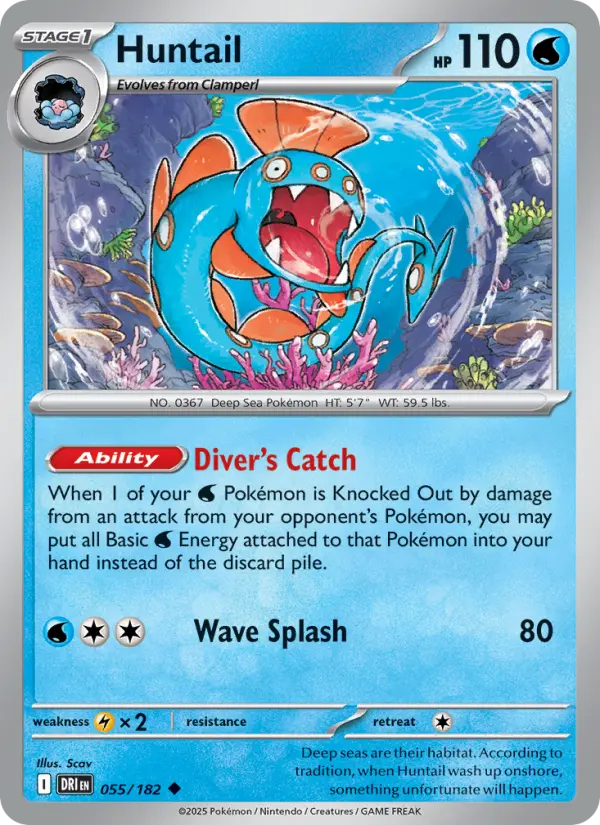 Huntail 055 Destined Rivals (SV10) Pokemon Card