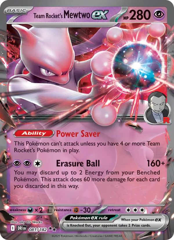 Team Rocket's Mewtwo ex 081 Destined Rivals (SV10) Pokemon Card