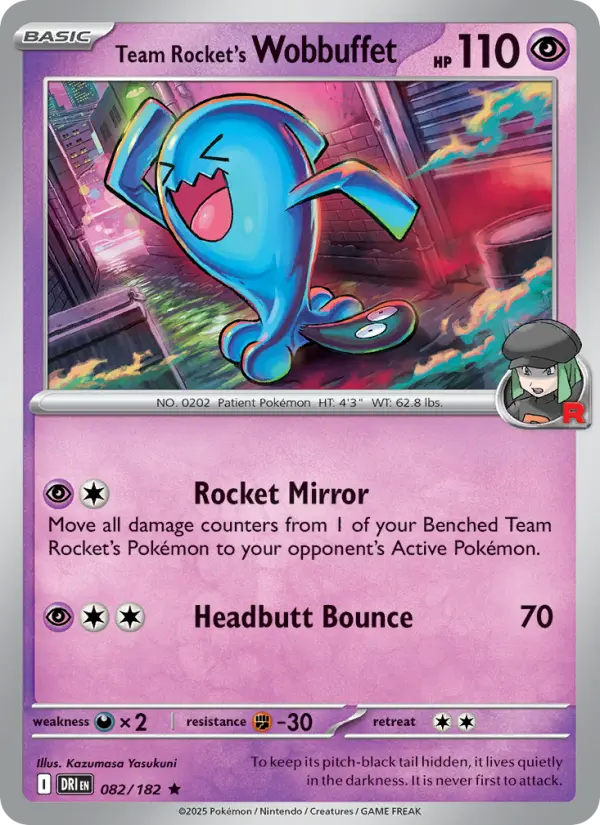 Team Rocket's Wobbuffet 082 Destined Rivals (SV10) Pokemon Card