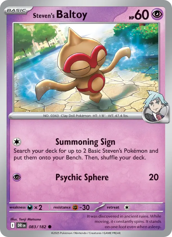Steven's Baltoy 083 Destined Rivals (SV10) Pokemon Card