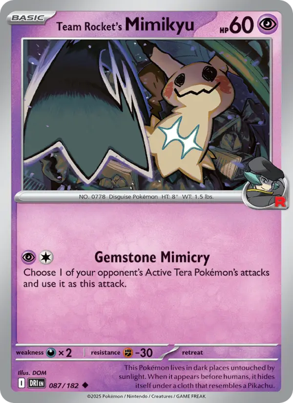 Team Rocket's Mimikyu 087 Destined Rivals (SV10) Pokemon Card