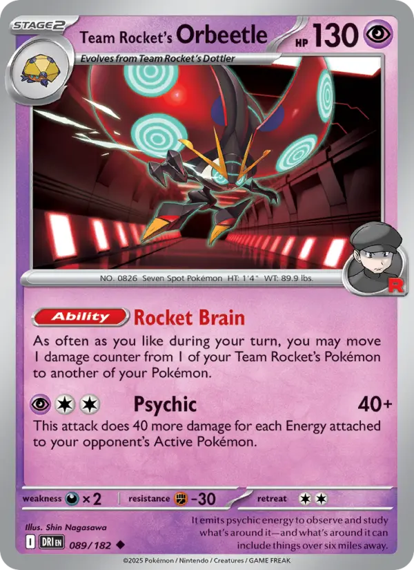 Team Rocket's Orbeetle 089 Destined Rivals (SV10) Pokemon Card