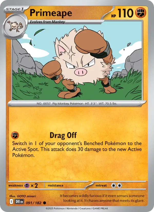 Primeape 091 Destined Rivals (SV10) Pokemon Card