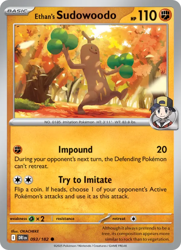 Ethan's Sudowoodo 093 Destined Rivals (SV10) Pokemon Card
