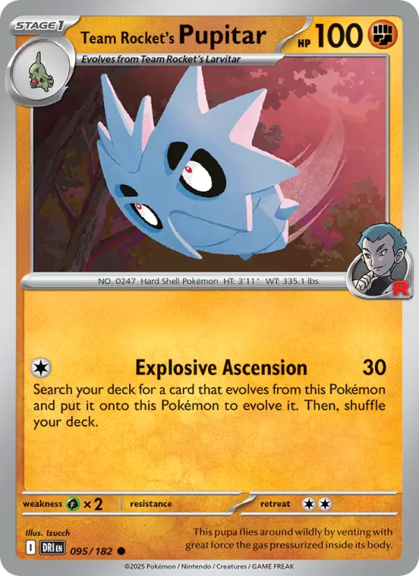 Team Rocket's Pupitar 095 Destined Rivals (SV10) Pokemon Card