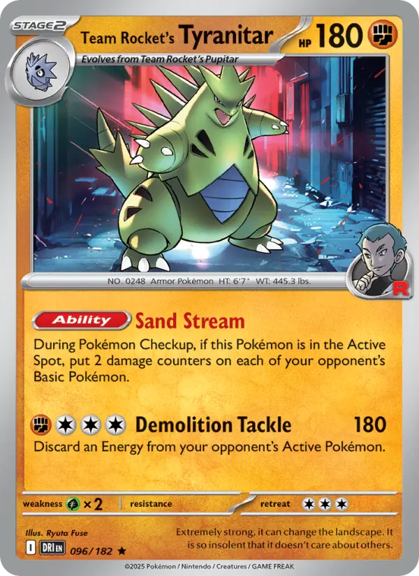 Team Rocket's Tyranitar 096 Destined Rivals (SV10) Pokemon Card