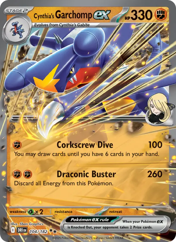 Cynthia's Garchomp ex 104 Destined Rivals (SV10) Pokemon Card
