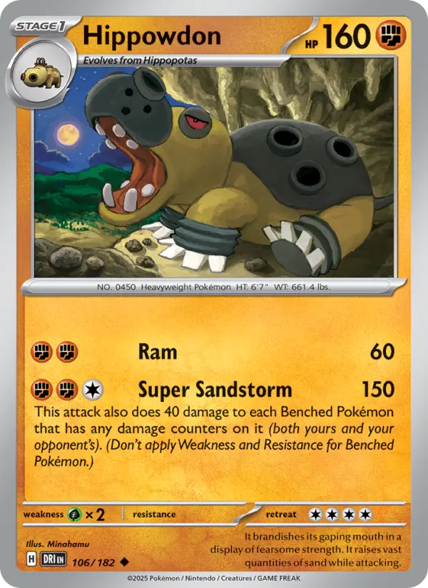 Hippowdon 106 Destined Rivals (SV10) Pokemon Card