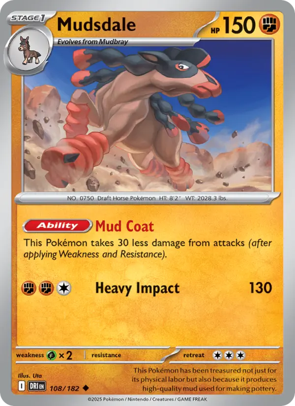 Mudsdale 108 Destined Rivals (SV10) Pokemon Card