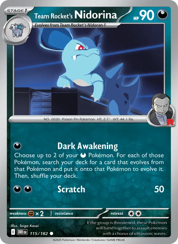 Team Rocket's Nidorina 115 Destined Rivals (SV10) Pokemon Card