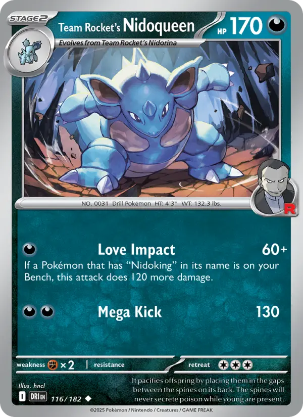 Team Rocket's Nidoqueen 116 Destined Rivals (SV10) Pokemon Card