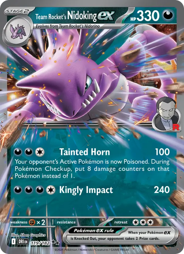 Team Rocket's Nidoking ex 119 Destined Rivals (SV10) Pokemon Card