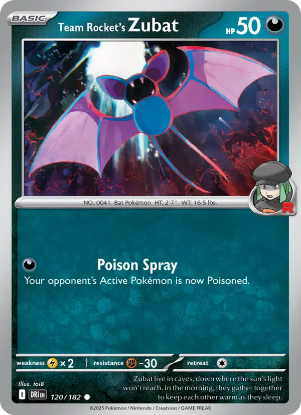 Team Rocket's Zubat 120 Destined Rivals (SV10) Pokemon Card