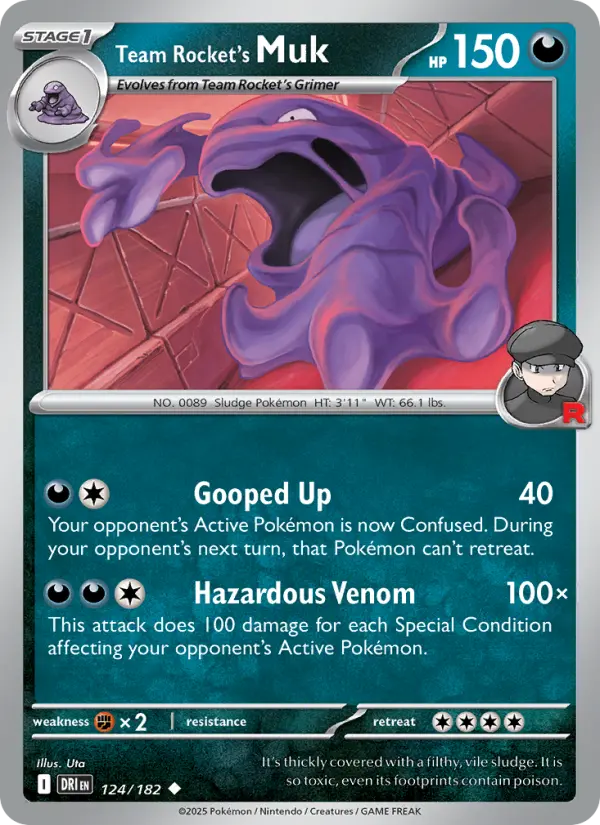 Team Rocket's Muk 124 Destined Rivals (SV10) Pokemon Card