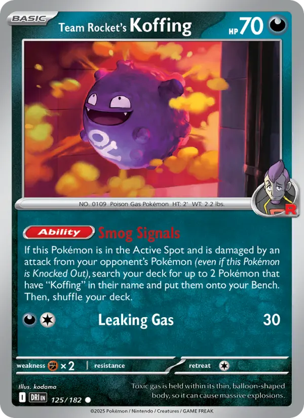Team Rocket's Koffing 125 Destined Rivals (SV10) Pokemon Card