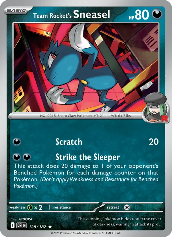 Team Rocket's Sneasel 128 Destined Rivals (SV10) Pokemon Card