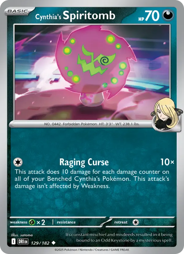 Cynthia's Spiritomb 129 Destined Rivals (SV10) Pokemon Card