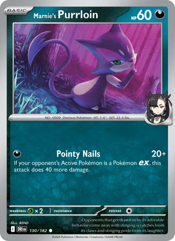 Marnie's Purrloin 130 Destined Rivals (SV10) Pokemon Card
