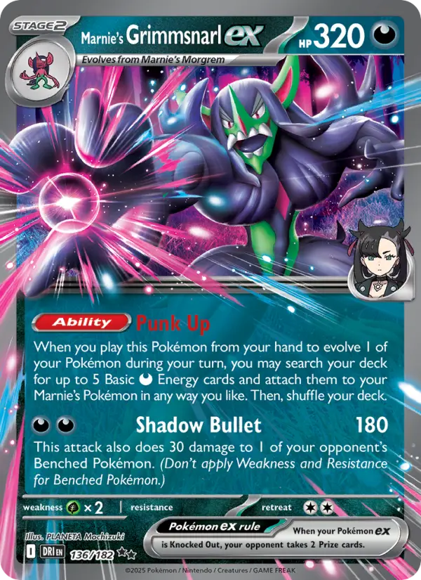 Marnie's Grimmsnarl ex 136 Destined Rivals (SV10) Pokemon Card