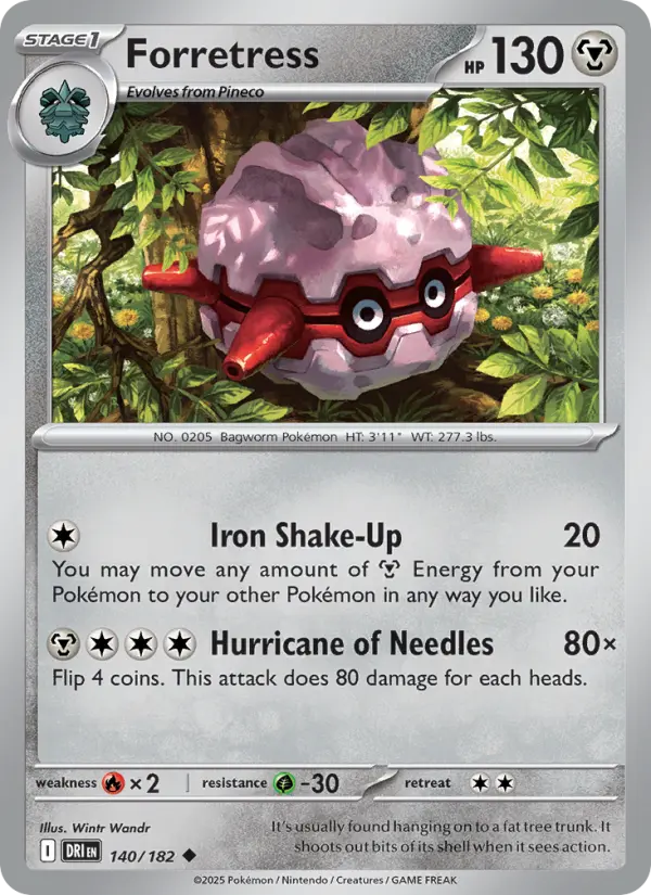 Forretress 140 Destined Rivals (SV10) Pokemon Card