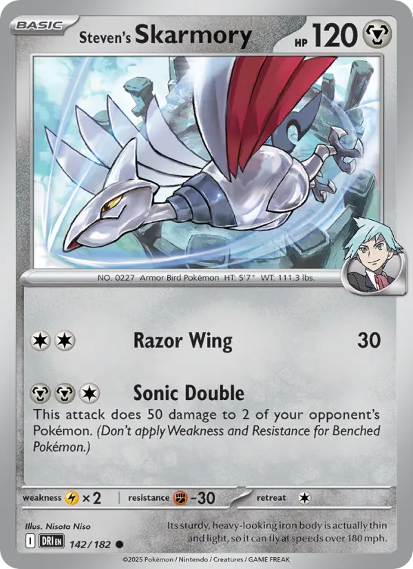 Steven's Skarmory 142 Destined Rivals (SV10) Pokemon Card