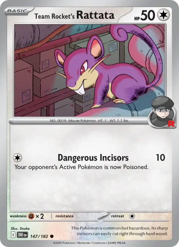 Team Rocket's Rattata 147 Destined Rivals (SV10) Pokemon Card