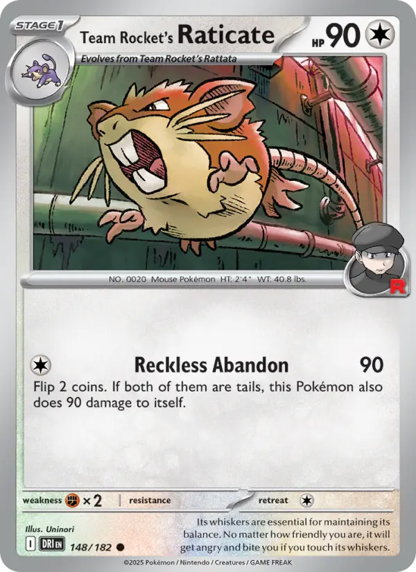 Team Rocket's Raticate 148 Destined Rivals (SV10) Pokemon Card