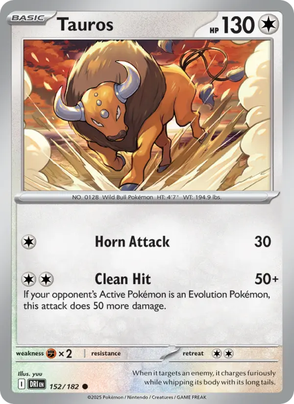 Tauros 152 Destined Rivals (SV10) Pokemon Card