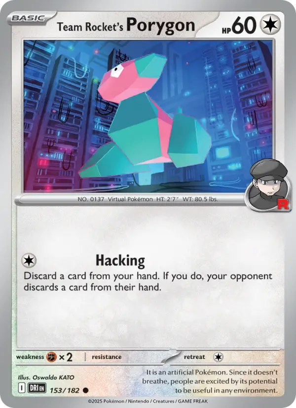 Team Rocket's Porygon 153 Destined Rivals (SV10) Pokemon Card