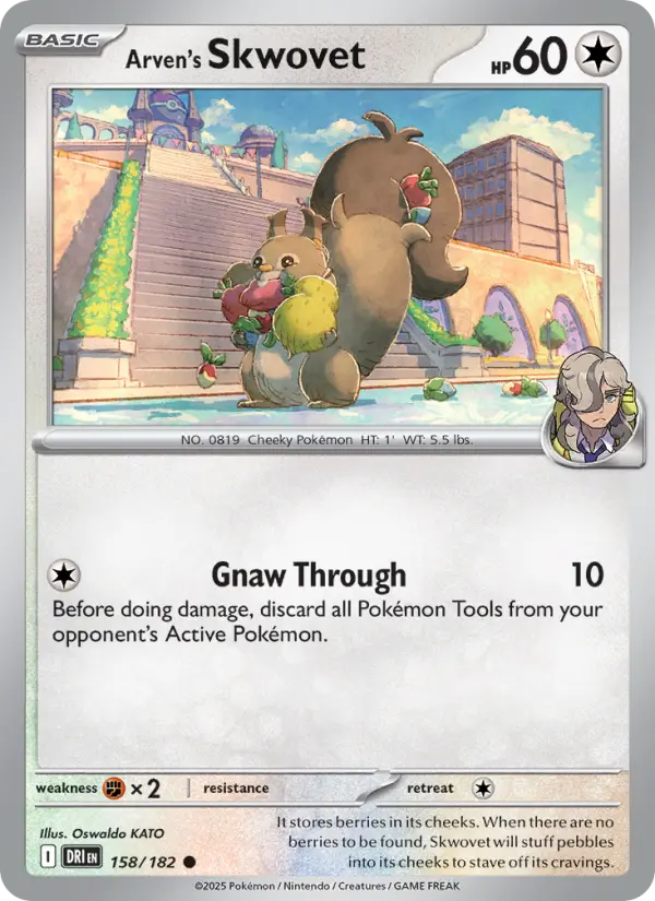 Arven's Skwovet 158 Destined Rivals (SV10) Pokemon Card