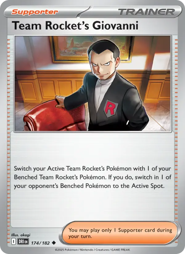Team Rocket's Giovanni 174 Destined Rivals (SV10) Pokemon Card