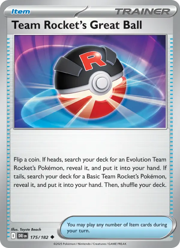 Team Rocket's Great Ball 175 Destined Rivals (SV10) Pokemon Card