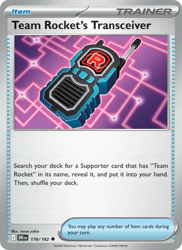 Team Rocket's Transceiver 178 Destined Rivals (SV10) Pokemon Card