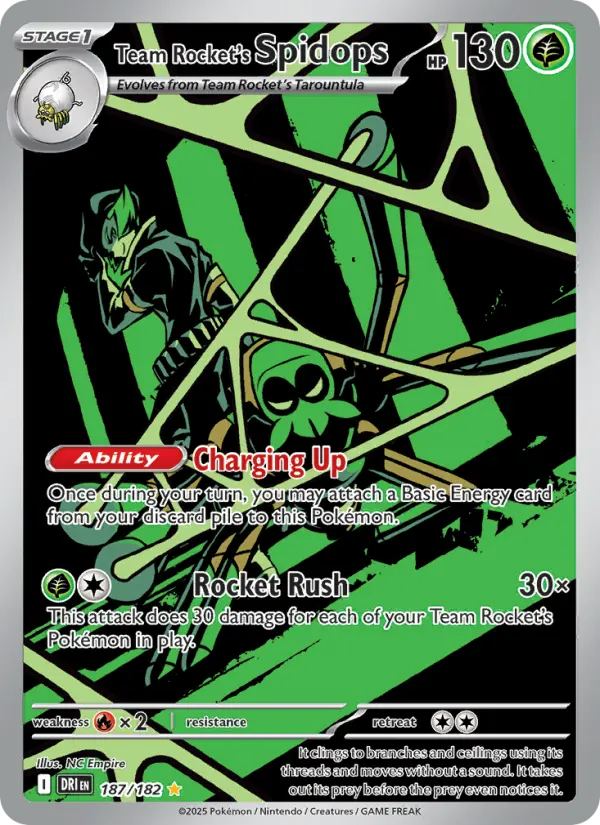 Team Rocket's Spidops 187 Destined Rivals (SV10) Pokemon Card