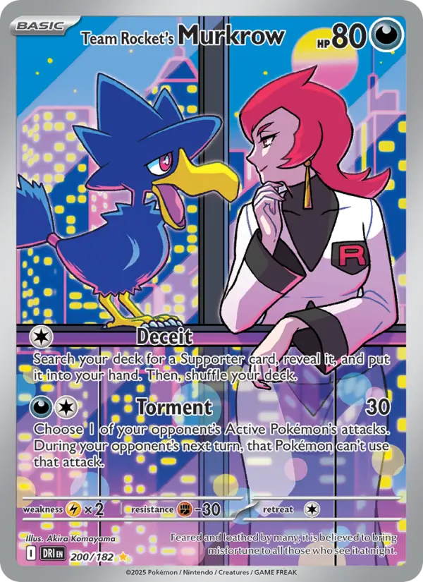 Team Rocket's Murkrow 200 Destined Rivals (SV10) Pokemon Card