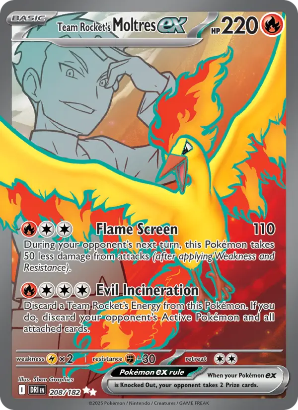 Team Rocket's Moltres ex 208 Destined Rivals (SV10) Pokemon Card